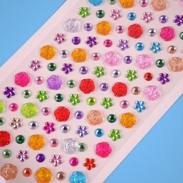 1 Sheet Sticker Rhinestones Acrylic Beads Scrapbooking Car Book Memo Decoration - Kids Toy DIY Art Craft - Style E