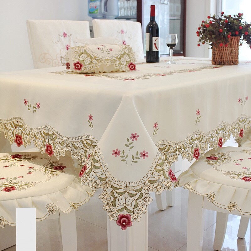 European - Style Embroidered - Tablecloth -Decoration