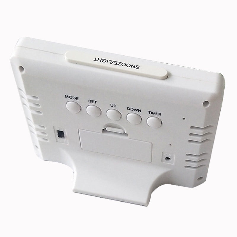 Atomic Alarm Clock - Large Color Display Digital Desk Clock - With Temperature Calendar - Perfect Office Clock Or Nightstand Clock