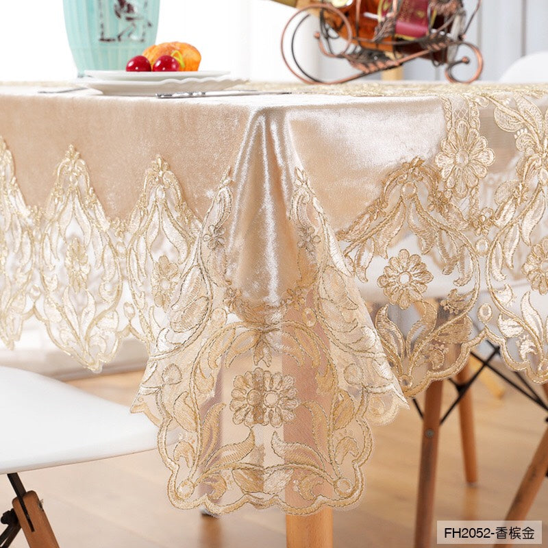 European - Flannel Embroidery - Tablecloth - Decoration