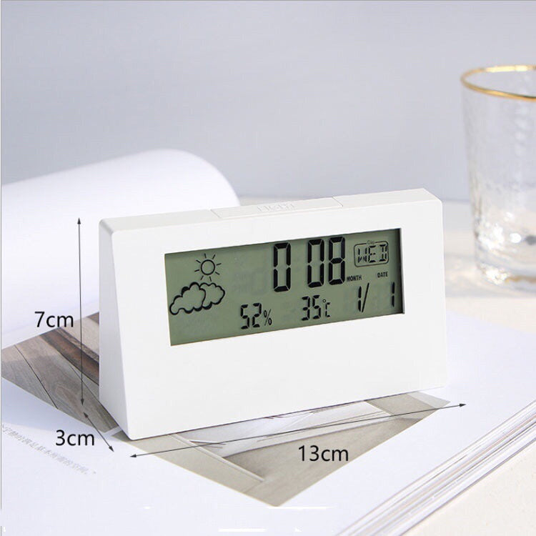 Alarm Clock LED Digital USB/AAA Powered - Table Watch With Temperature Humidity Snooze Electronic Desk Clock