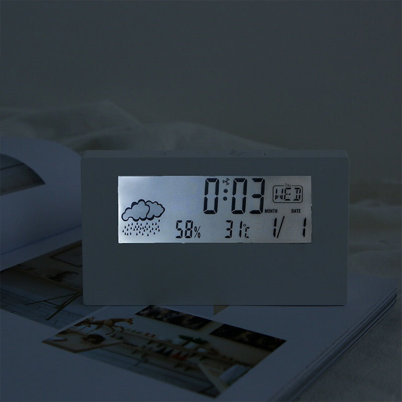 Alarm Clock LED Digital USB/AAA Powered - Table Watch With Temperature Humidity Snooze Electronic Desk Clock