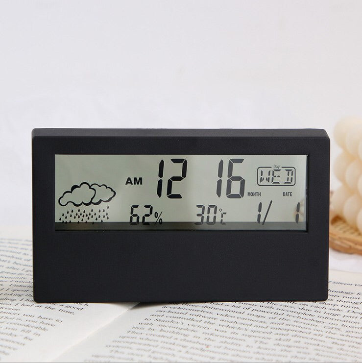 Alarm Clock LED Digital USB/AAA Powered - Table Watch With Temperature Humidity Snooze Electronic Desk Clock