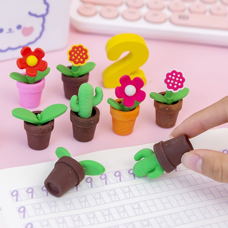 1 PC Novelty Cartoon Series Erasers Set - Kids Student School Stationery Style D