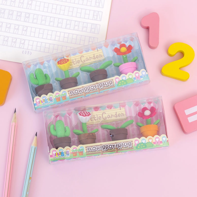 1 PC Novelty Cartoon Series Erasers Set - Kids Student School Stationery Style D