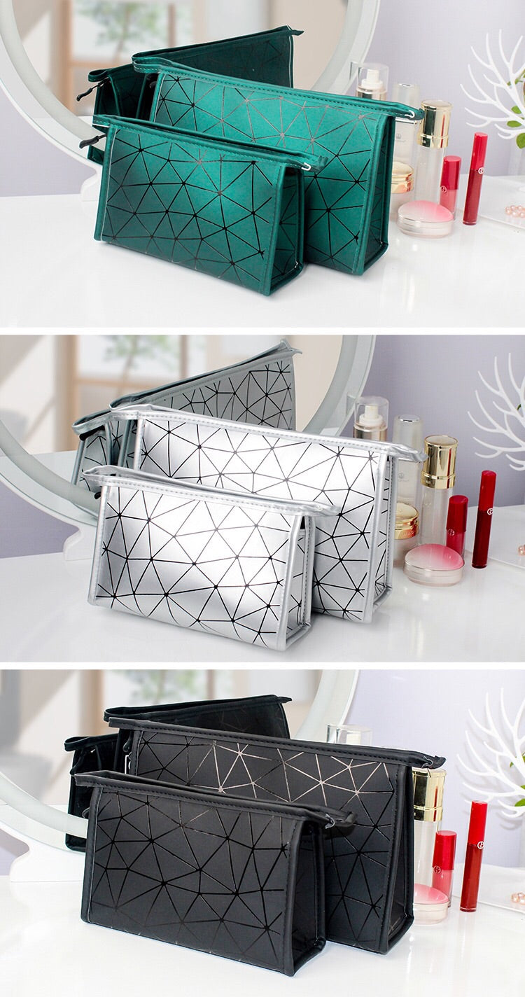 Travel Clear Makeup Bag - Fashion Diamond Cosmetic Bag - Toiletries Organizer Waterproof - Females Storage Make Up Bag