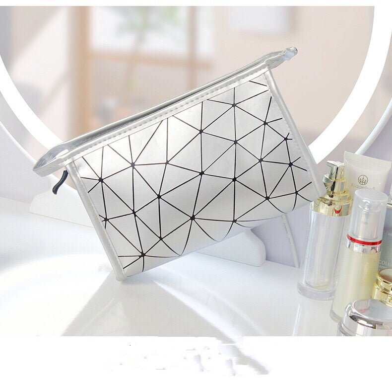 Travel Clear Makeup Bag - Fashion Diamond Cosmetic Bag - Toiletries Organizer Waterproof - Females Storage Make Up Bag