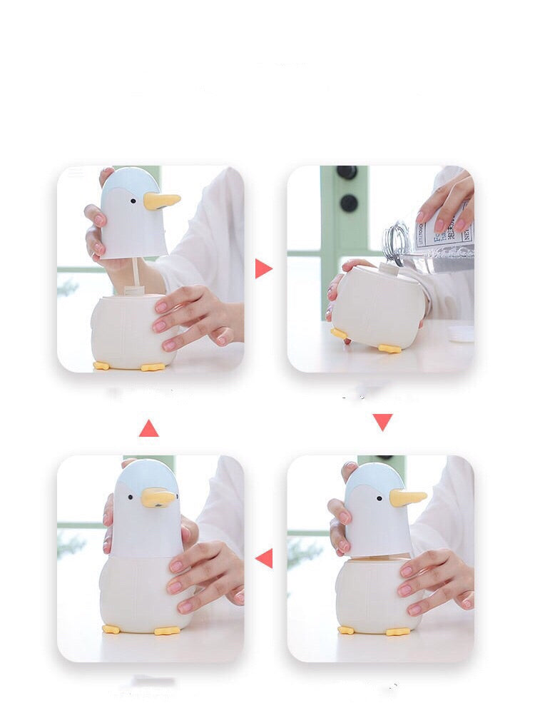 Automatic Soap Dispenser - Foaming Touch-less Hand Soap Dispenser for Kids - IPX6 Waterproof Cute Penguin Foam Sanitizer Dispenser for Bathroom Counter top