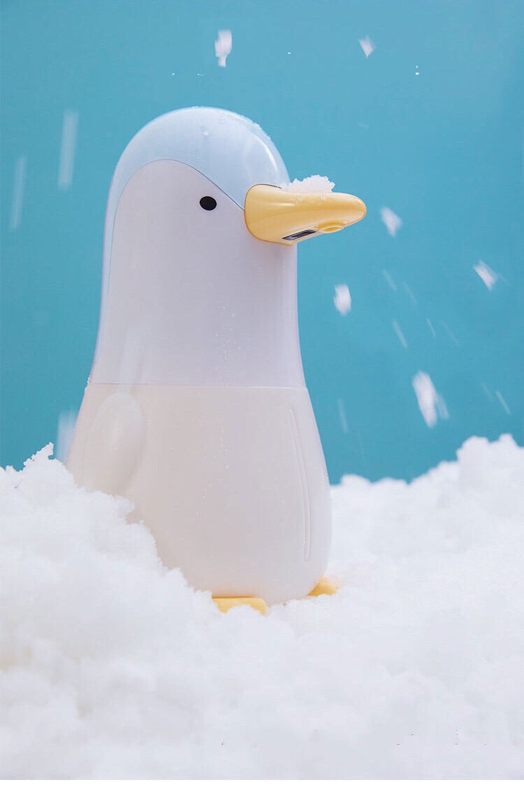 Automatic Soap Dispenser - Foaming Touch-less Hand Soap Dispenser for Kids - IPX6 Waterproof Cute Penguin Foam Sanitizer Dispenser for Bathroom Counter top