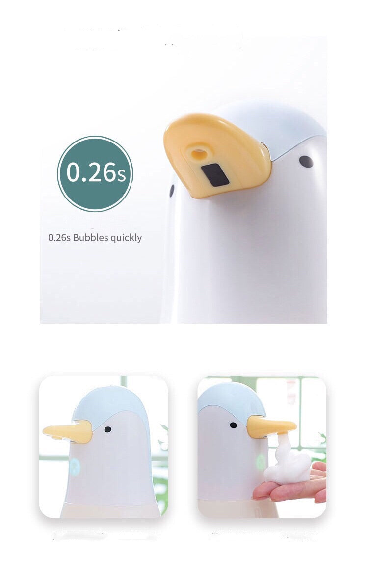 Automatic Soap Dispenser - Foaming Touch-less Hand Soap Dispenser for Kids - IPX6 Waterproof Cute Penguin Foam Sanitizer Dispenser for Bathroom Counter top