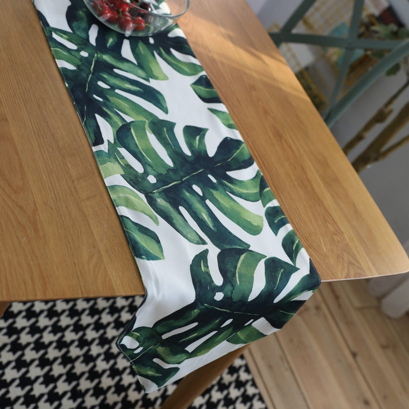 Tropical Palm Leaves - Table Runners for Family Dinner - Banquet - Parties and Celebrations - Tropical Plant Table Decor