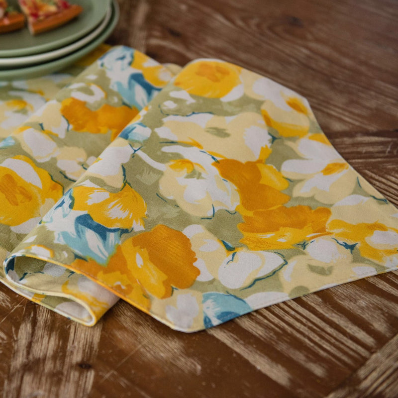 Yellow  Flowers Fabric Pastoral - Home Table Runners - Banquets - Parties & Celebrations - Table Decorations