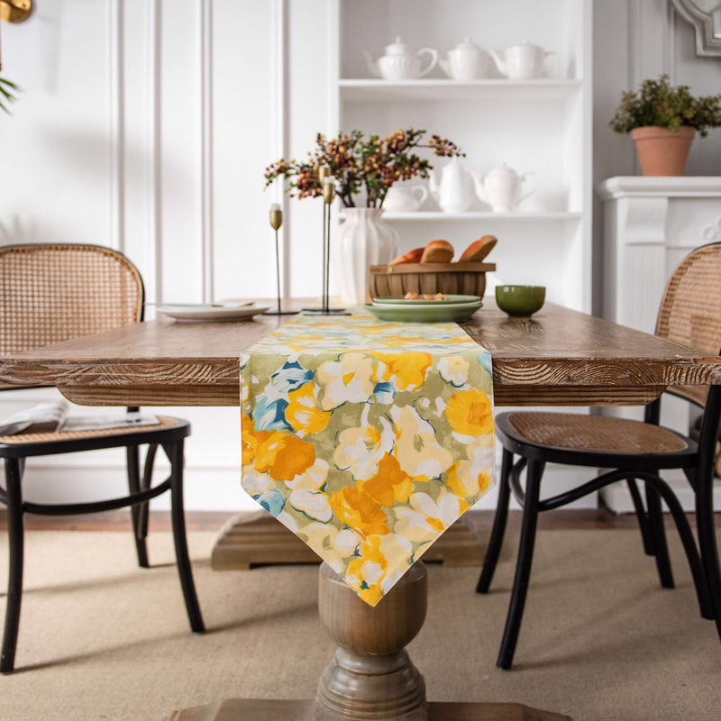 Yellow  Flowers Fabric Pastoral - Home Table Runners - Banquets - Parties & Celebrations - Table Decorations