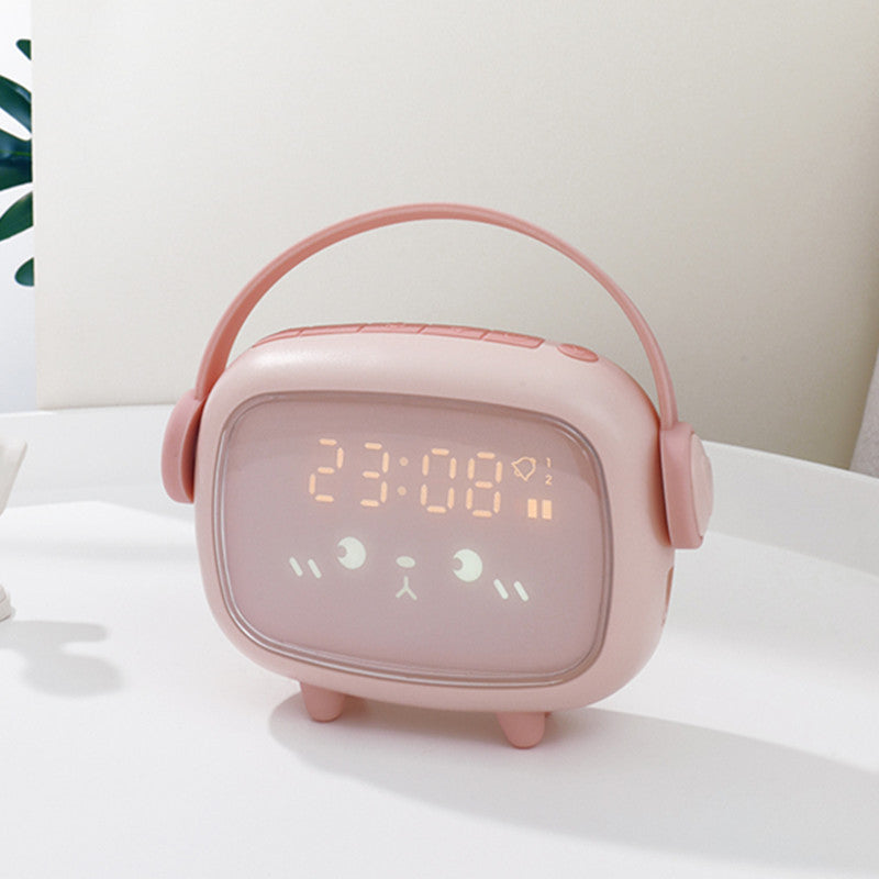 Compact Digital Alarm Clock with Ultra HD LCD Screen - Date & Time Display,re & Humidity, Travel Alarm Bedside Table Clock - Monitor Temperature Clock