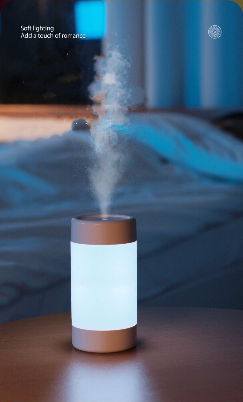 Cool Mist Humidifier -300ml Mini Portable Humidifier with Multicolor LED Night Light - 2 Mist Mode and Auto Shut-Off -Personal Desktop Humidifier for Home Office Nursery, Super Quiet
