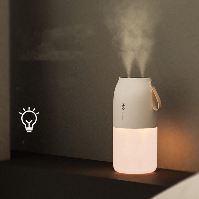 Small Humidifiers - Long Endurance mini Humidifiers - Whisper-Quiet Operation - Night Light air humidifiers for bedroom -Double nozzle car humidifiers - LED humidifiers for car，Bedroom, Babies Room, Office, Home