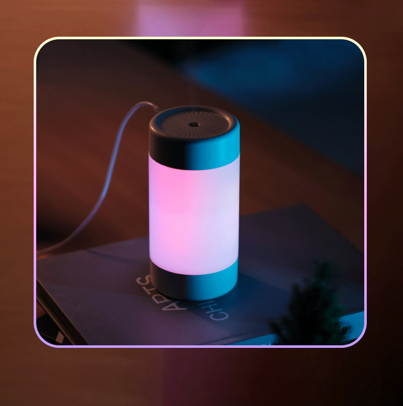 Cool Mist Humidifier -300ml Mini Portable Humidifier with Multicolor LED Night Light - 2 Mist Mode and Auto Shut-Off -Personal Desktop Humidifier for Home Office Nursery, Super Quiet