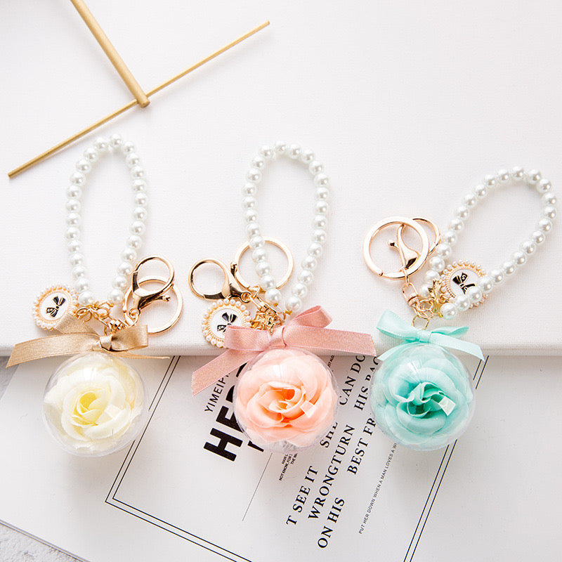 Handmade Artificial Flower Keychain Pendant