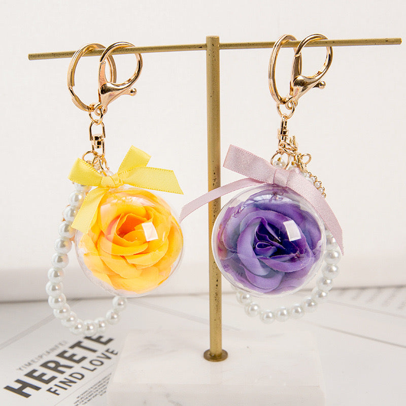 Handmade Artificial Flower Keychain Pendant