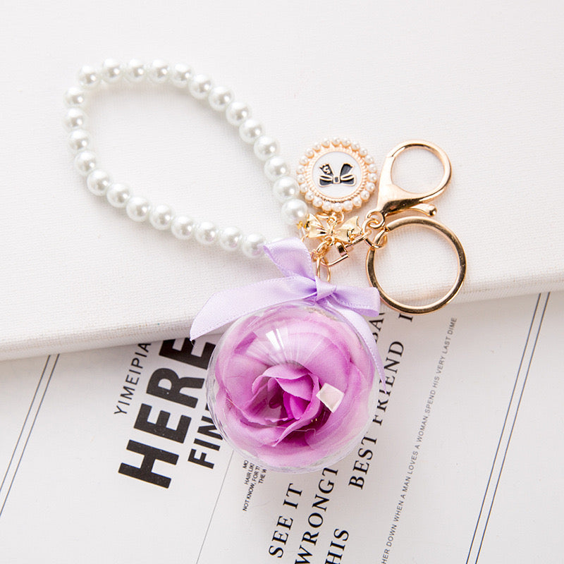 Handmade Artificial Flower Keychain Pendant