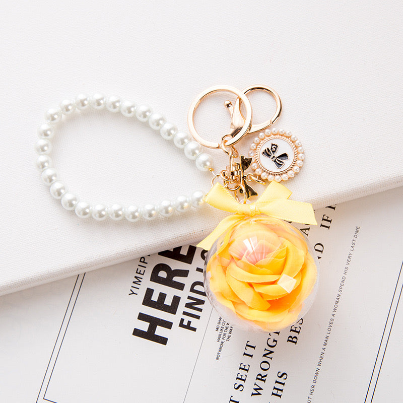 Handmade Artificial Flower Keychain Pendant