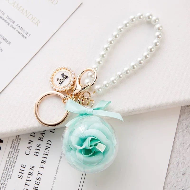 Handmade Artificial Flower Keychain Pendant