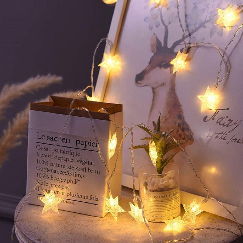 Star String Lights - Battery Operated - For Indoor Outdoor Wedding Party  Festival Decoration