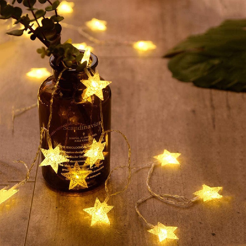 Star String Lights - Battery Operated - For Indoor Outdoor Wedding Party  Festival Decoration