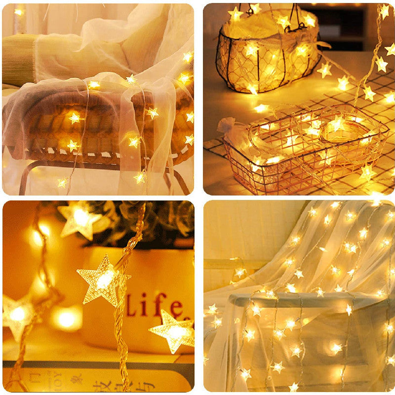 Star String Lights - Battery Operated - For Indoor Outdoor Wedding Party  Festival Decoration