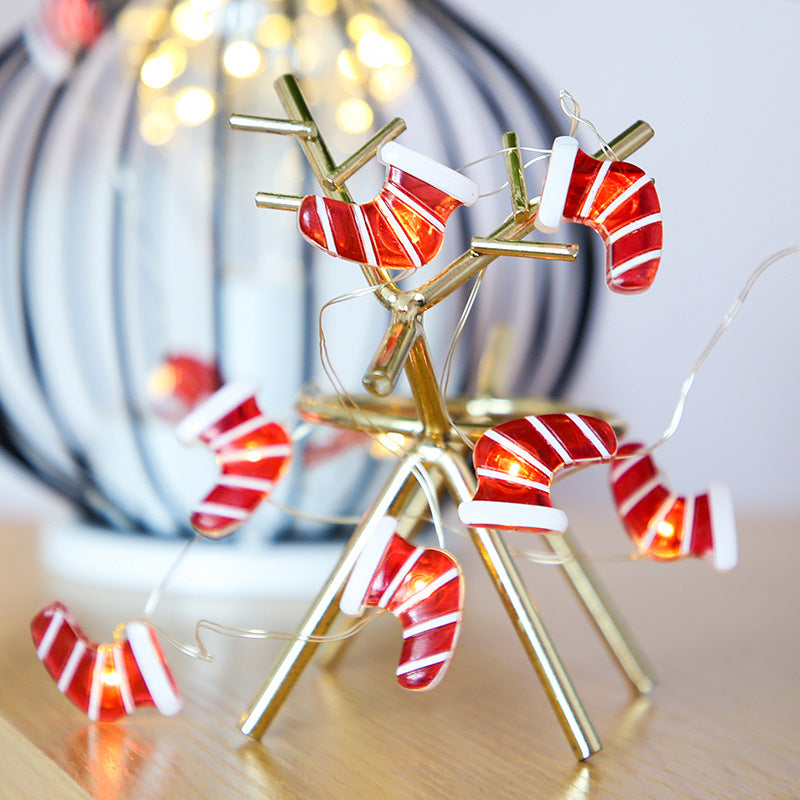 Christmas Decoration Lights -  Christmas Theme Fairy Lights with 30 LED Santa Claus - Socks - Christmas Trees - Bell - Snowman - Battery Powered - for Indoor and Outdoor