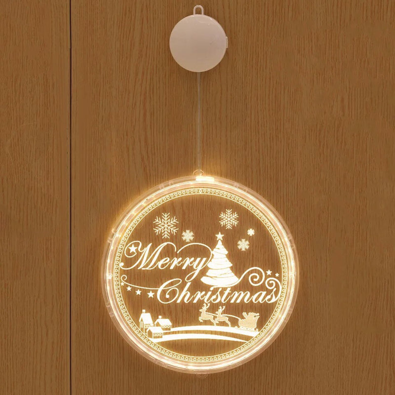 3D LED Lights - Christmas Hanging Window Lights - for Indoor Wall Ornaments for Home, Living