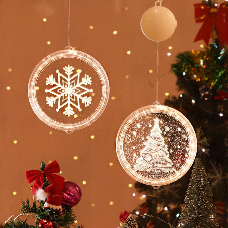 3D LED Lights - Christmas Hanging Window Lights - for Indoor Wall Ornaments for Home, Living