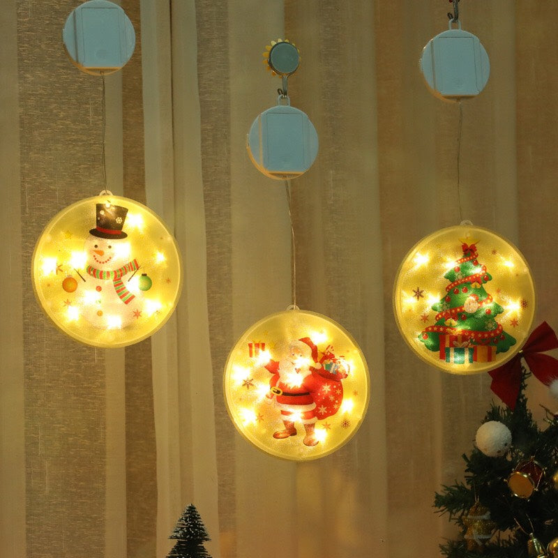 Christmas Lights LED Lights String - Color Print Disc Hanging Lamp Room Decorative Lights