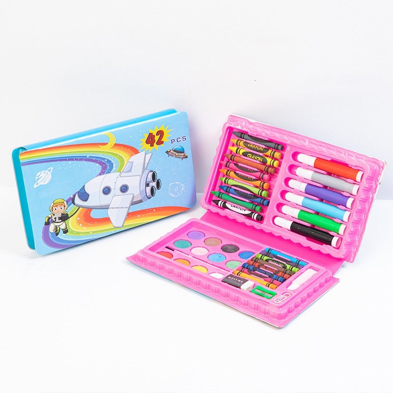 Painting Series Set - 42 Pieces Set - Painting Pen and Crayon Combination - Exquisite Box Gift