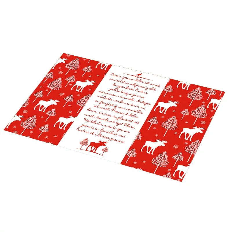 Christmas Placemats - PVC Place Mat for Dining Table -  Easy to Clean Heat Insulation Mats