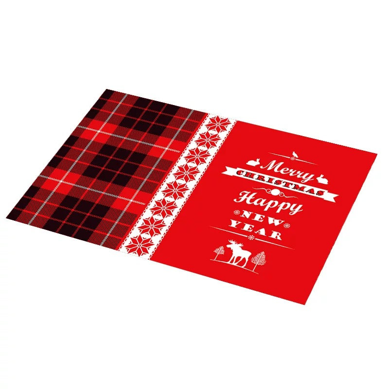 Christmas Placemats - PVC Place Mat for Dining Table -  Easy to Clean Heat Insulation Mats