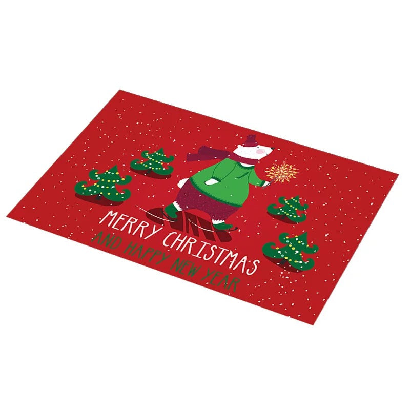 Christmas Placemats - PVC Place Mat for Dining Table -  Easy to Clean Heat Insulation Mats