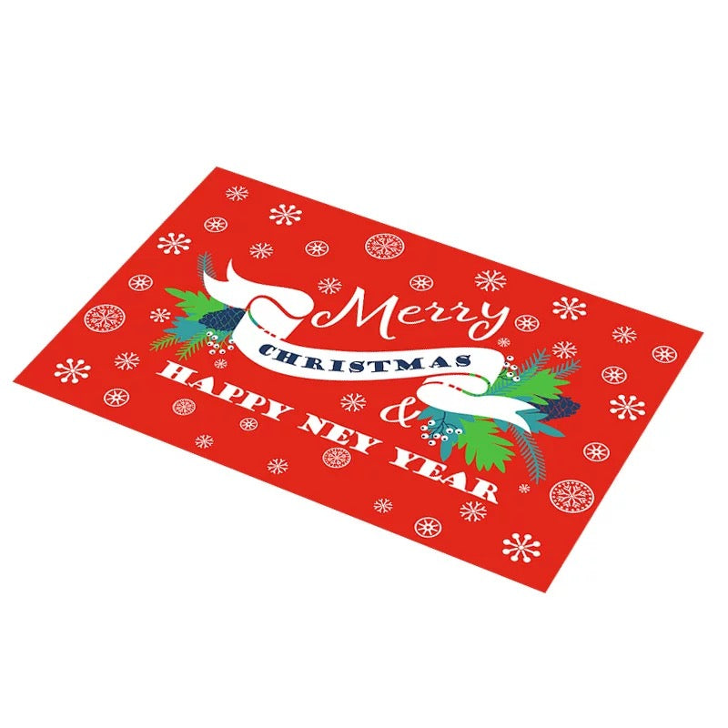 Christmas Placemats - PVC Place Mat for Dining Table -  Easy to Clean Heat Insulation Mats