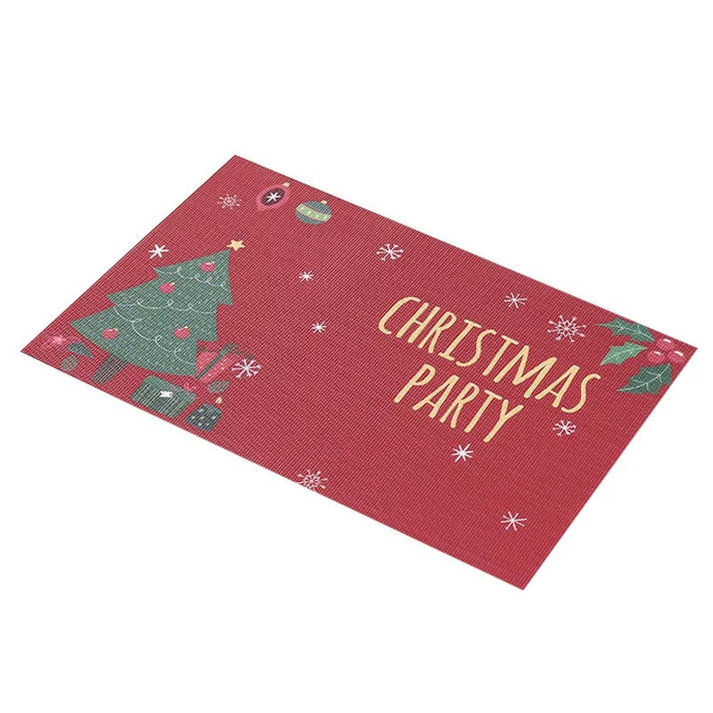 Christmas Placemats - PVC Place Mat for Dining Table -  Easy to Clean Heat Insulation Mats