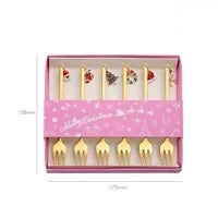 Christmas Spoon Fork with Gift Box - Creative Coffee Spoon Teaspoon - Stainless Steel Spoon Christmas Tableware - Christmas Spoon Fork Set