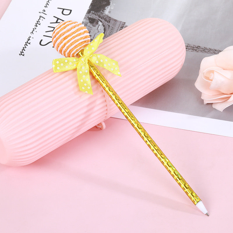 Funny Hand-knitted Pen - Spherical Lollipop Style - 0.5 mm Blue Ballpoint Pen ( One Piece )