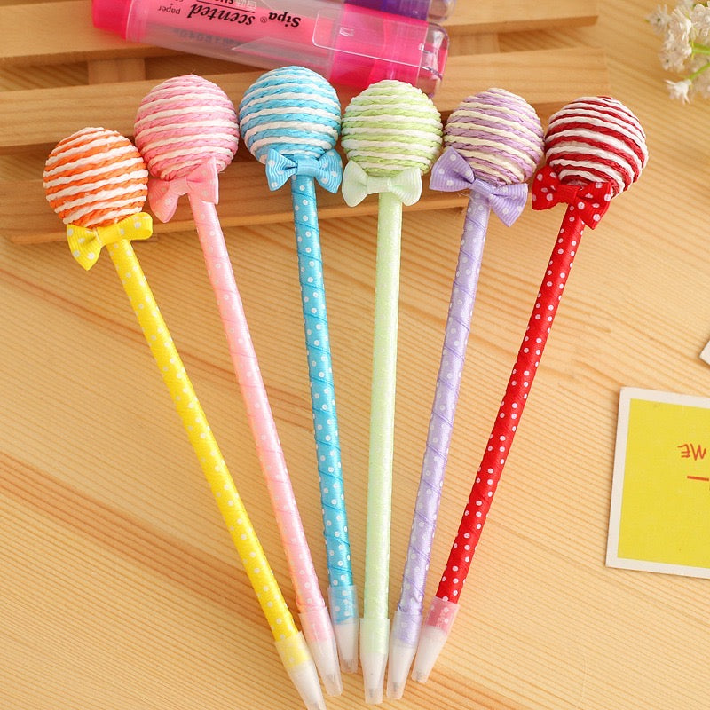 Funny Hand-knitted Pen - Spherical Lollipop Style - 0.5 mm Blue Ballpoint Pen ( One Piece )