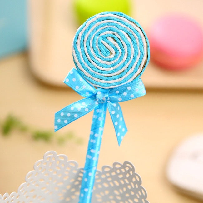 Funny Hand-knitted Pen - Flat Lollipop Style - 0.5 mm Blue Ballpoint Pen ( One Piece )