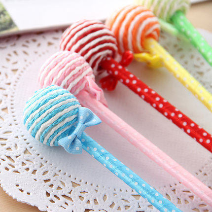 Funny Hand-knitted Pen - Spherical Lollipop Style - 0.5 mm Blue Ballpoint Pen ( One Piece )