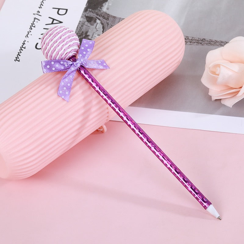 Funny Hand-knitted Pen - Spherical Lollipop Style - 0.5 mm Blue Ballpoint Pen ( One Piece )