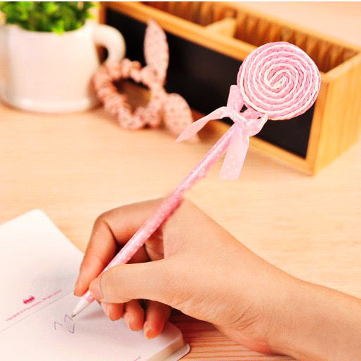 Funny Hand-knitted Pen - Flat Lollipop Style - 0.5 mm Blue Ballpoint Pen ( One Piece )