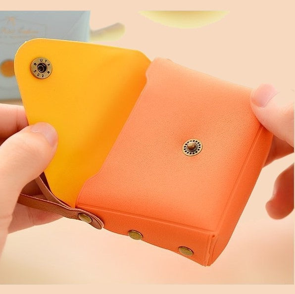 Small Coin Purse Change Wallet - Candy Color - PU Leather Waterproof