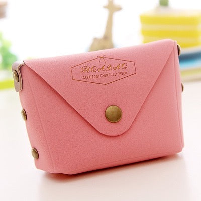 Small Coin Purse Change Wallet - Candy Color - PU Leather Waterproof