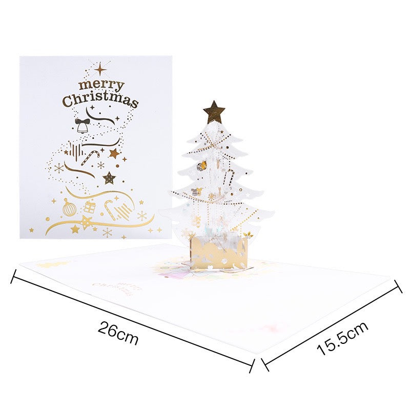 Christmas 3D Pop Up Card - Crystal Christmas Tree