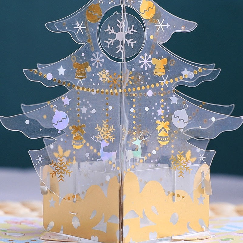 Christmas 3D Pop Up Card - Crystal Christmas Tree